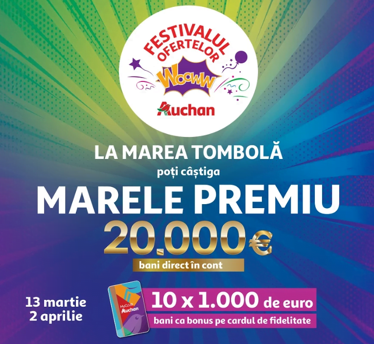 Concurs Card MyCLUB Auchan - Castiga 20.000 de euro - 2024 - bani